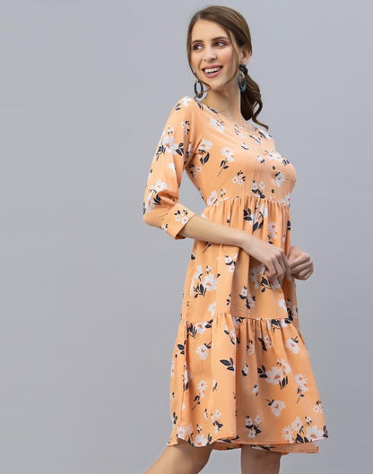 Peach Tiered Dress | Leemboodi