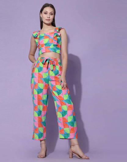 Multicolor Trendy Co-Ords Set | Leemboodi