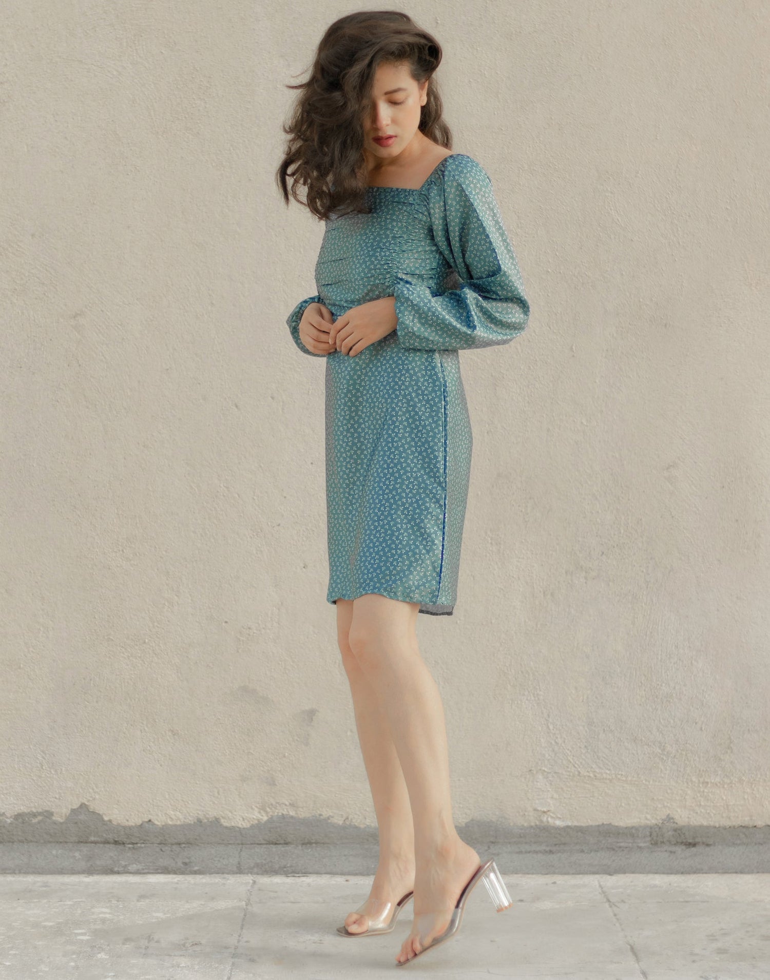 Light Blue Drawstring Dress | Leemboodi