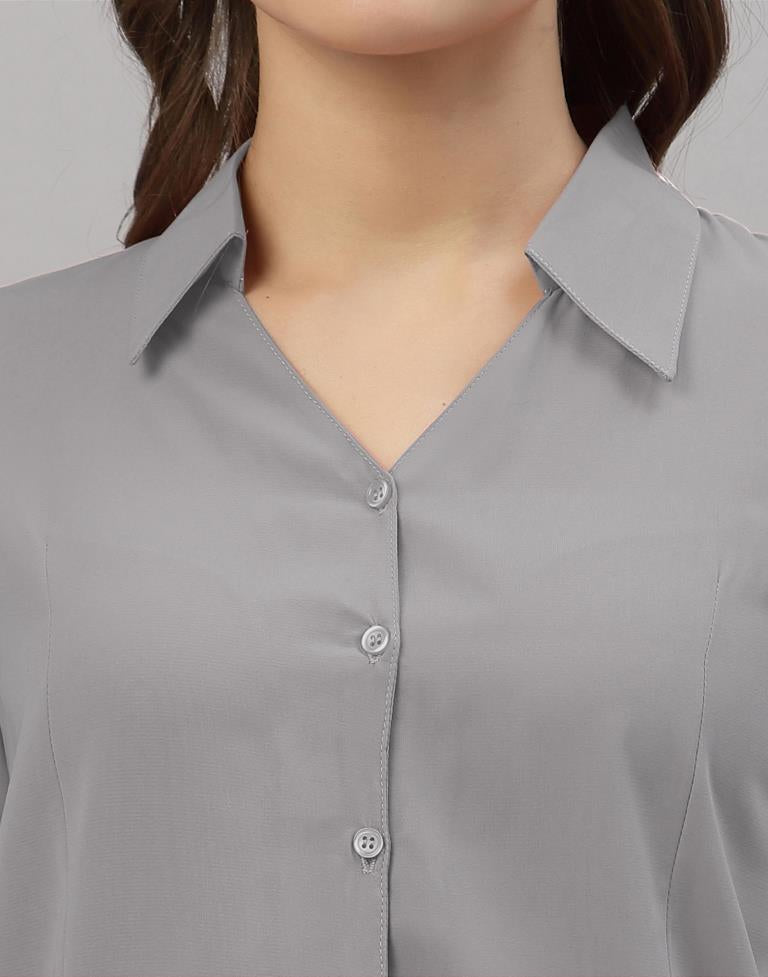 Light Grey Casual Shirt | Leemboodi