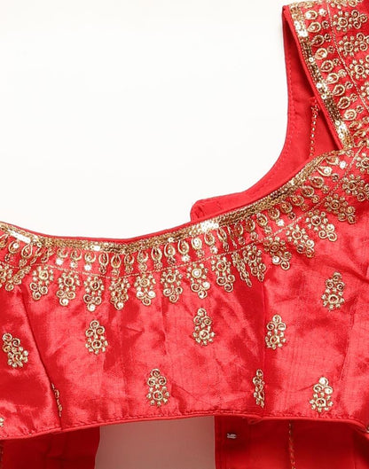 Red Art Silk Blouse | Leemboodi