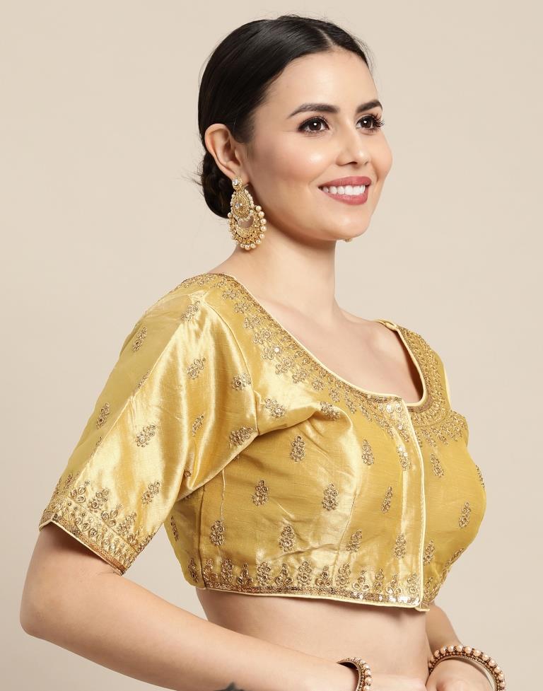 Golden Art Silk Blouse | Leemboodi
