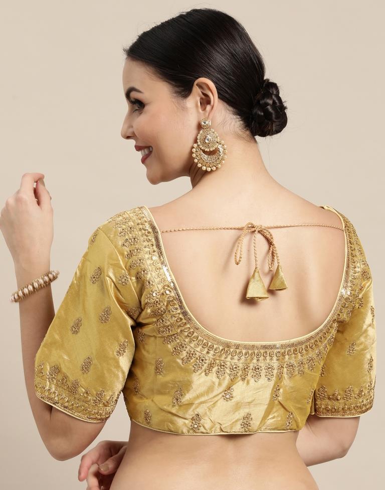 Golden Art Silk Blouse | Leemboodi