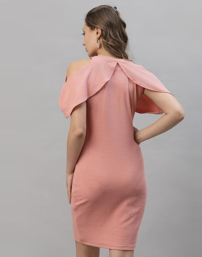 Light Pink Cut out Sleeve Bodycon Dress | Leemboodi