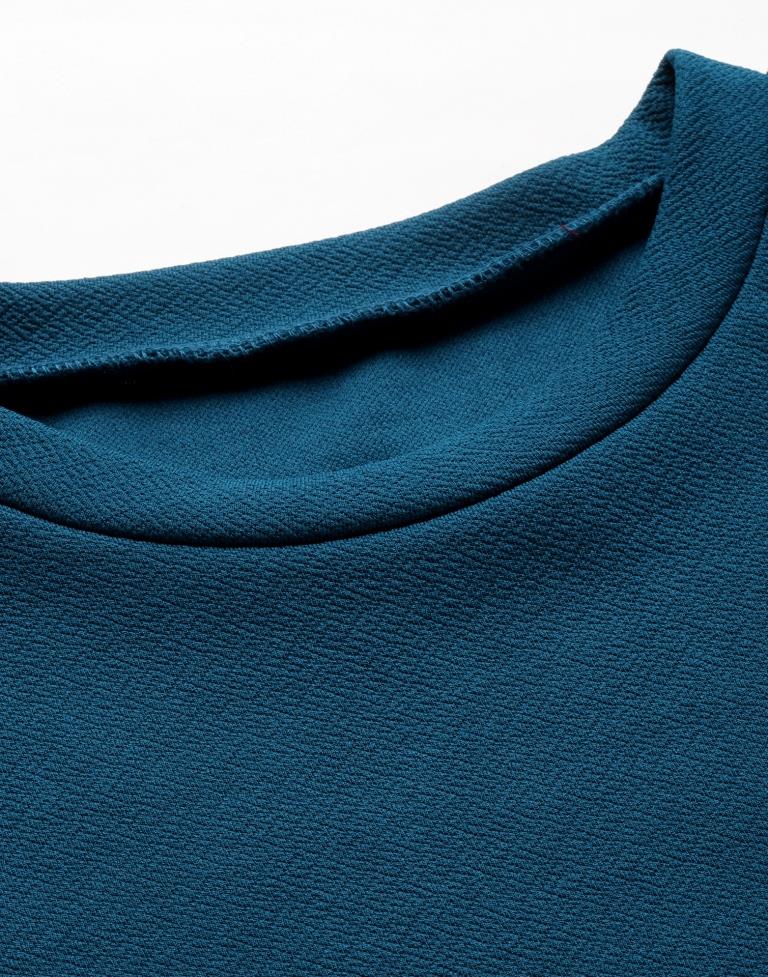 Teal Blue Puff Sleeve Bodycon Dress | Leemboodi