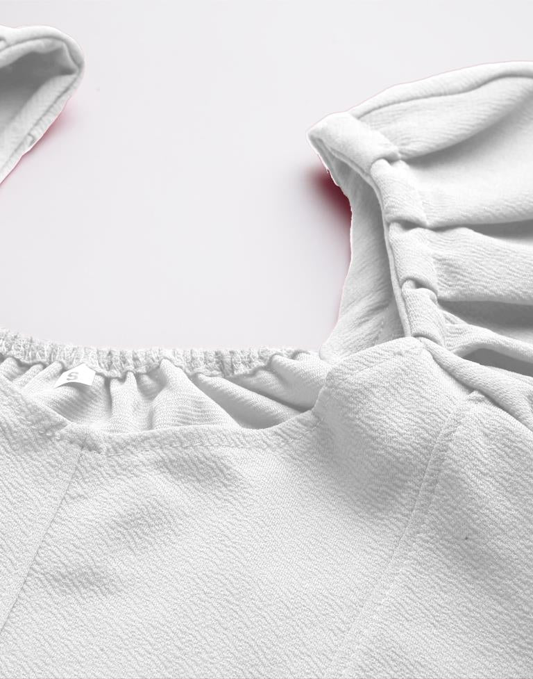 White Puff Sleeve Top | Leemboodi