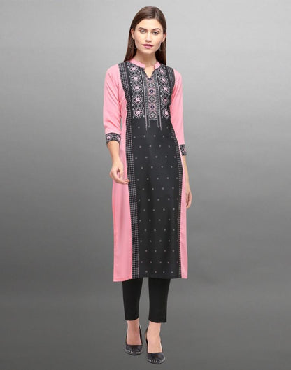 Pink Digital Printed Crepe Kurti | Leemboodi