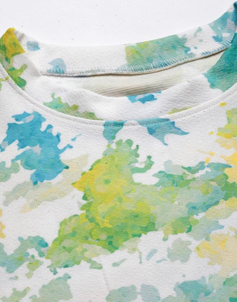Green And Blue And White Tie and Dye Co-Ords Set | Leemboodi