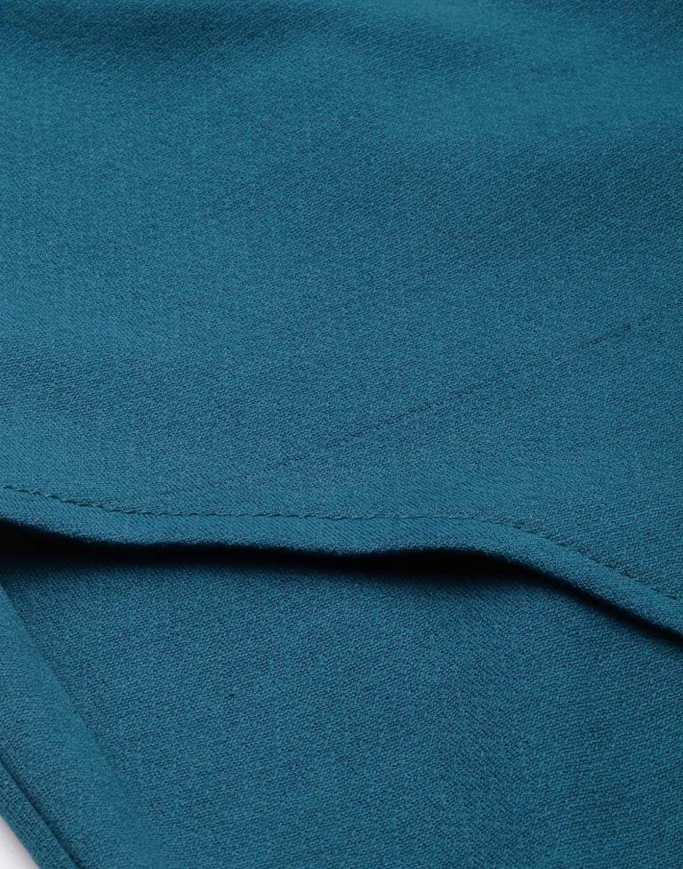 Teal Blue Slit Jumpsuit | Leemboodi
