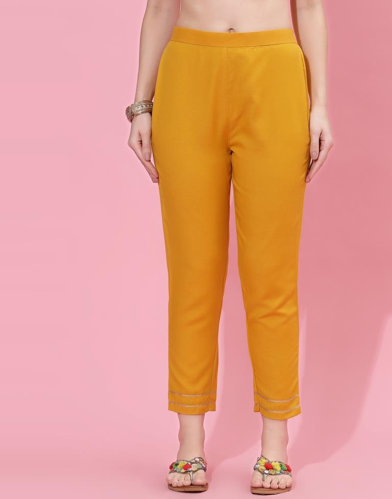 Mustard Kurti With Pant And Dupatta | Leemboodi