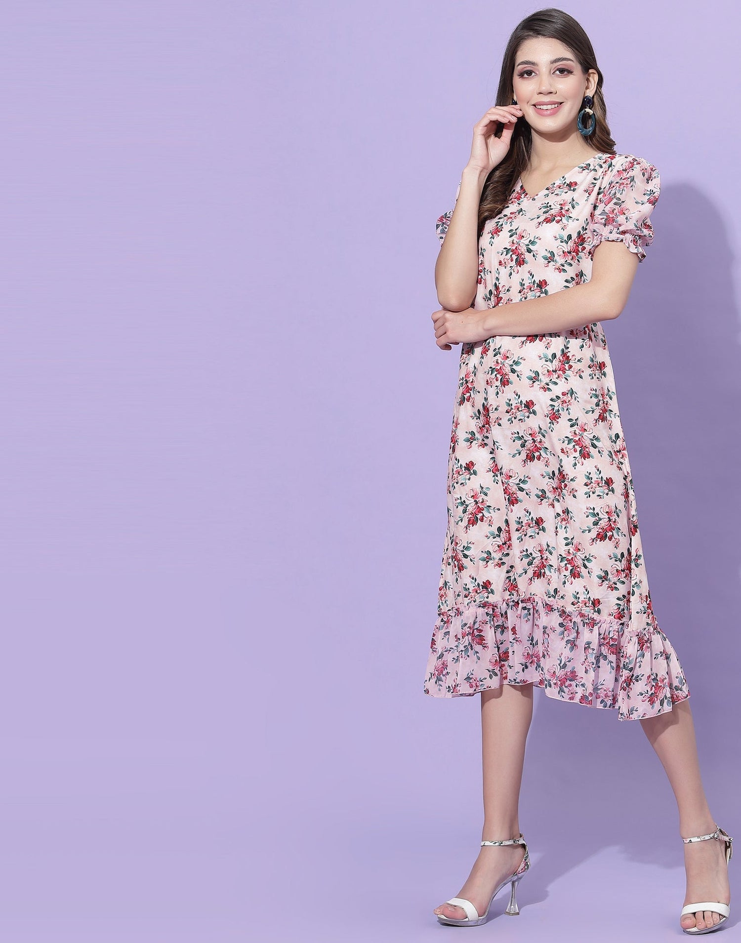 Pink Floral Dress | Leemboodi