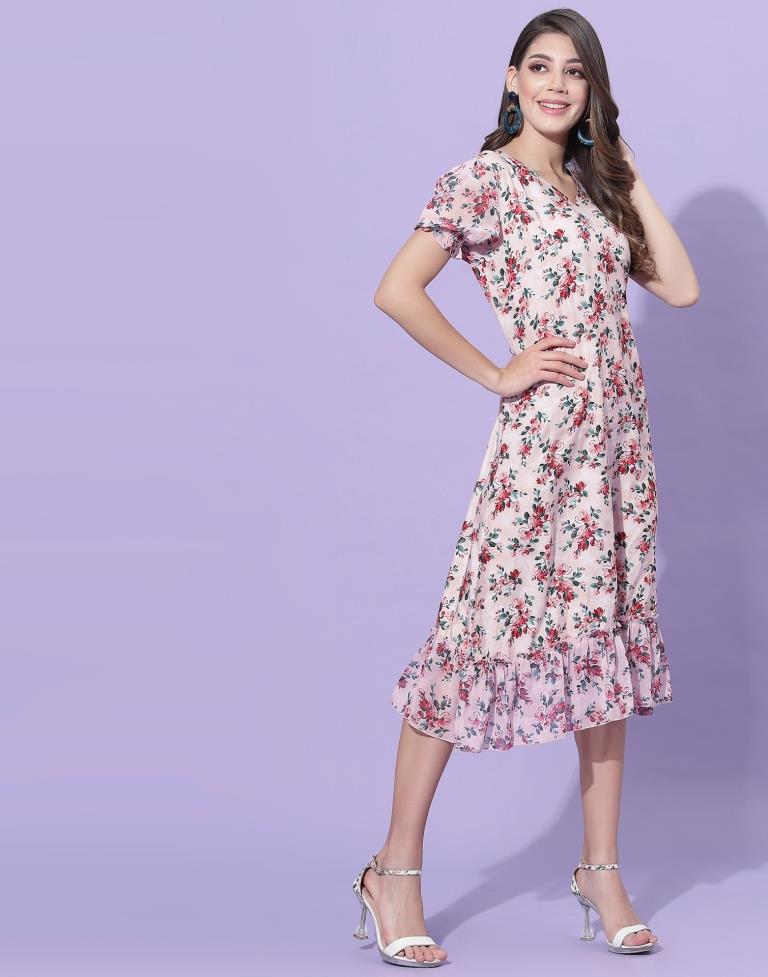 Pink Floral Dress | Leemboodi