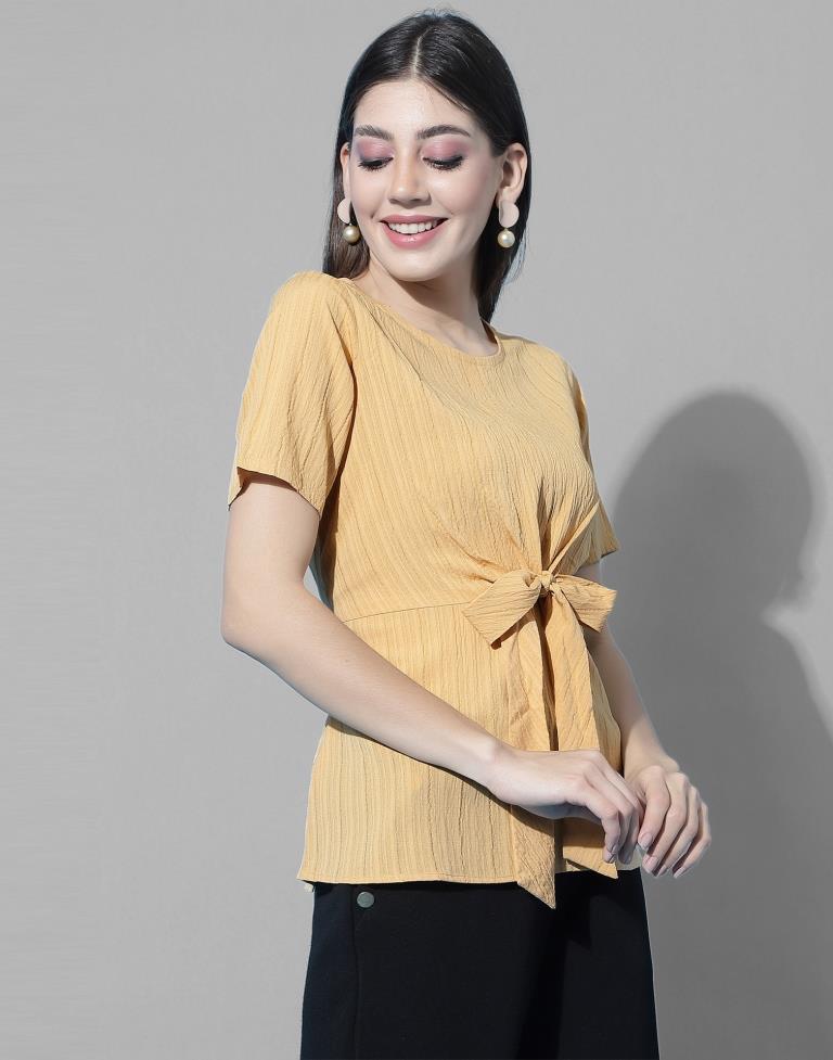 Yellow hot sale knot top