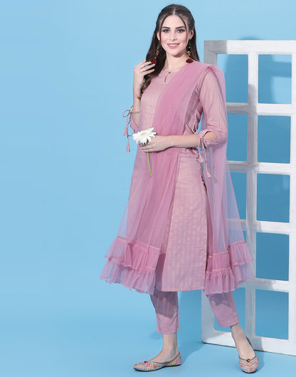 Light Pink Kurti With Pant And Dupatta | Leemboodi