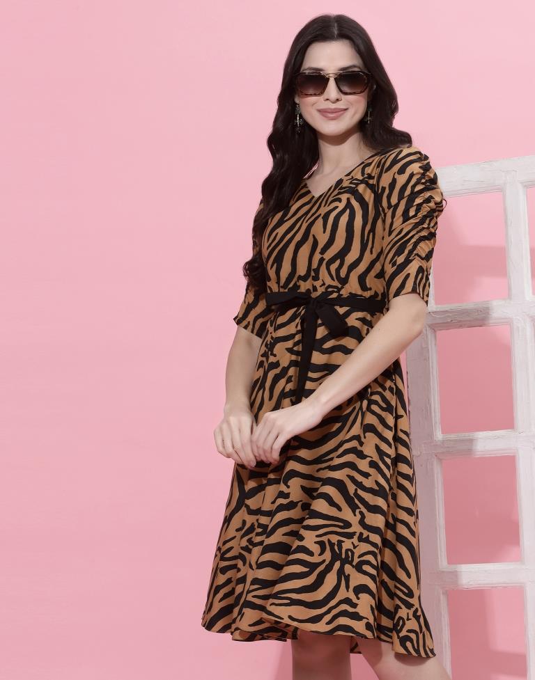 Rust leopard best sale print dress