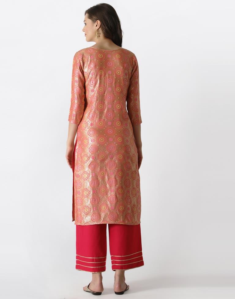Velvet Kurta set with High slit design with brocade pant