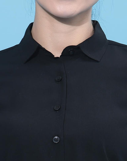 Black Solid Shirt | Leemboodi