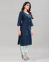 Blue Embroidered Kurti | Leemboodi