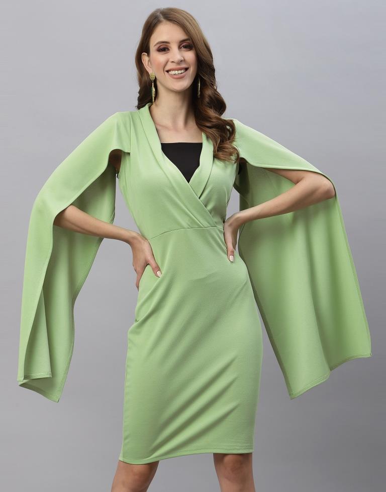 Light Green Wrap Bodycon | Leemboodi