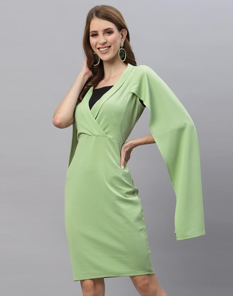 Light Green Wrap Bodycon | Leemboodi