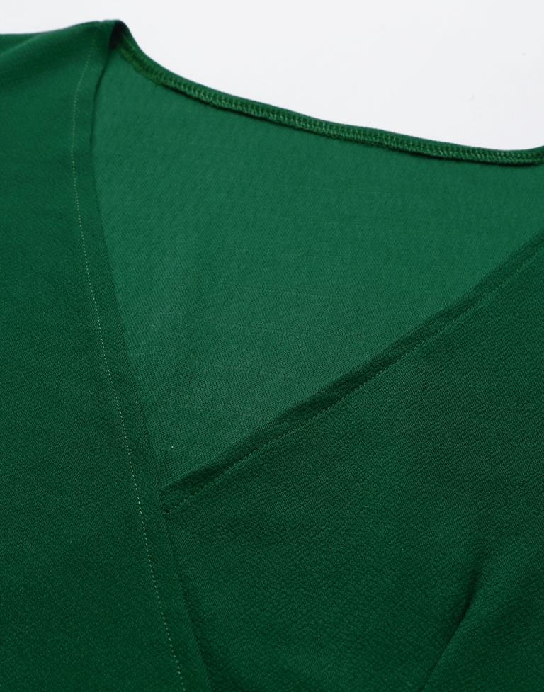 Green Flared Sleeve Bodycon | Leemboodi