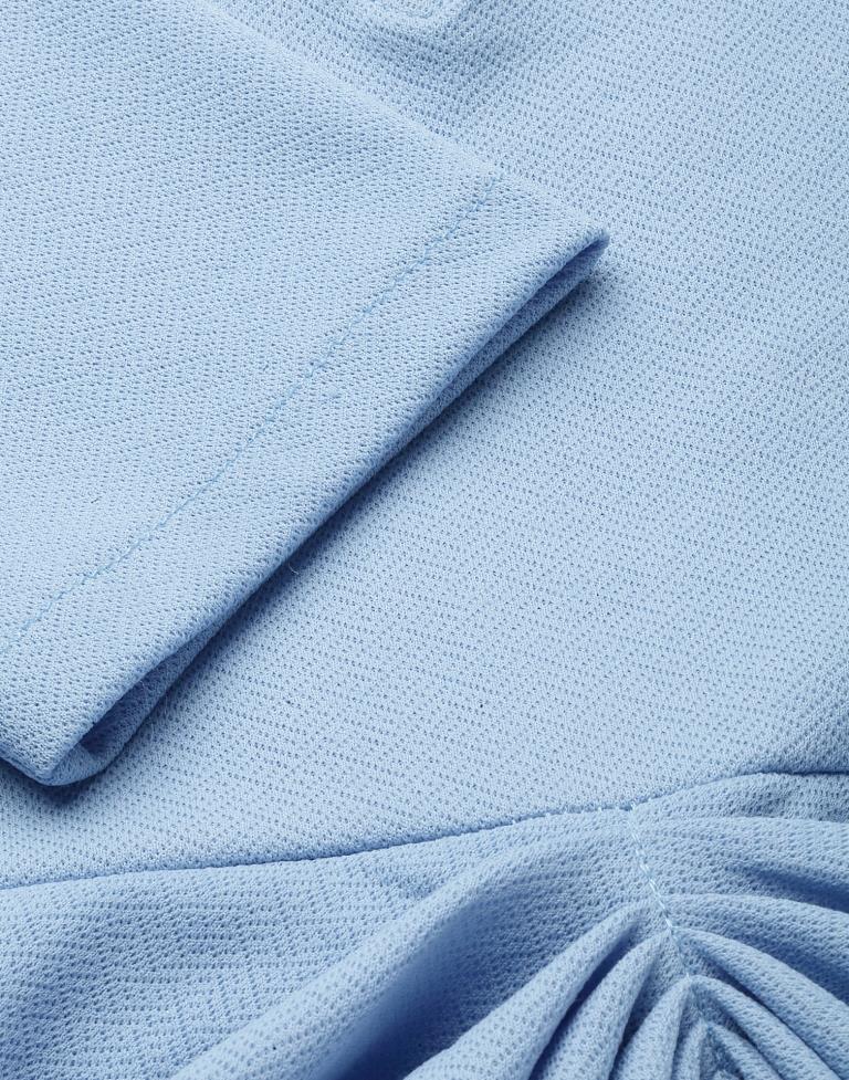 Blue Puff Sleeve Bodycon | Leemboodi