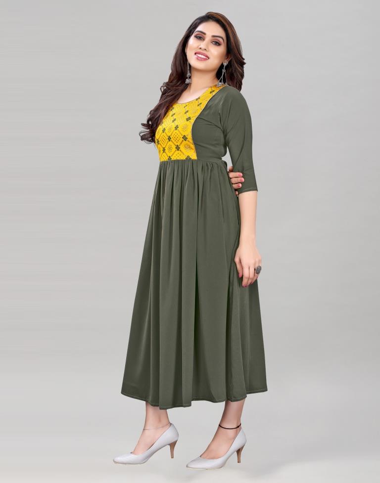 Buy Harsh Creation Green Color Plain Georgette Kurti For Women  XLarge at  Amazonin