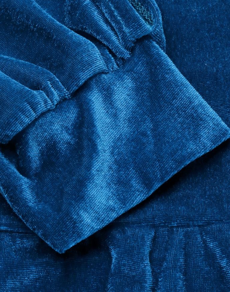 Blue Puff Sleeve Wrap Bodycon | Leemboodi