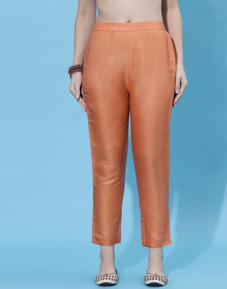 Orange Kurti With Pant And Dupatta | Leemboodi