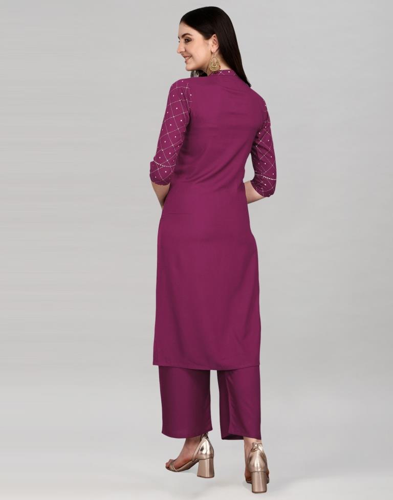 Wine Printed Kurti | Leemboodi