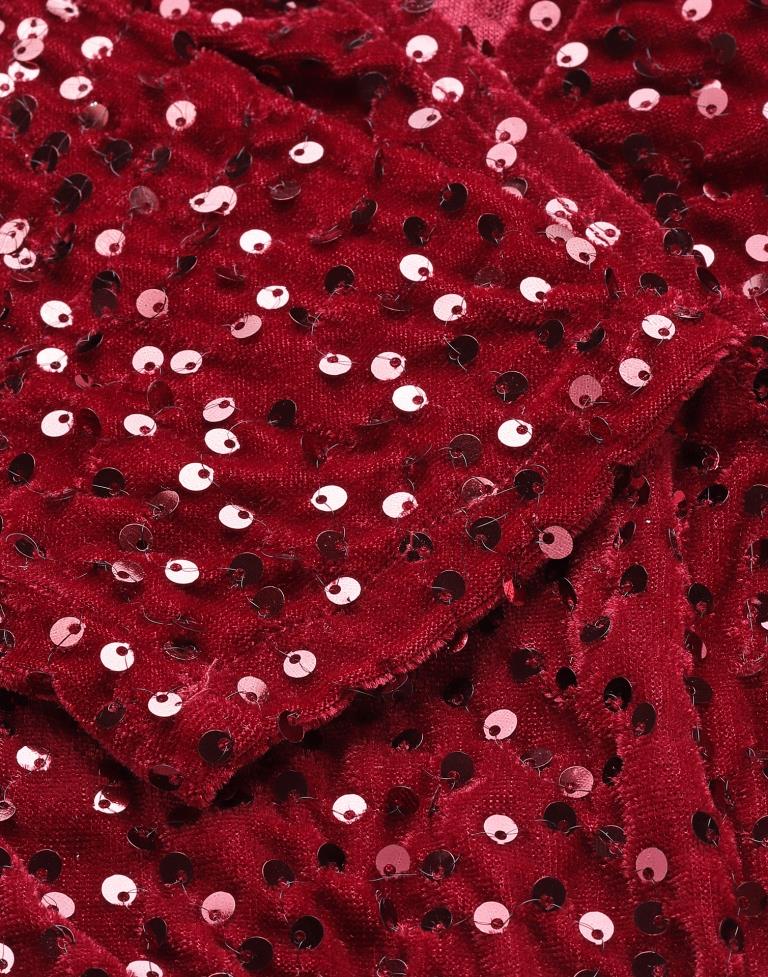 Red Partywear sequin Gown | Leemboodi