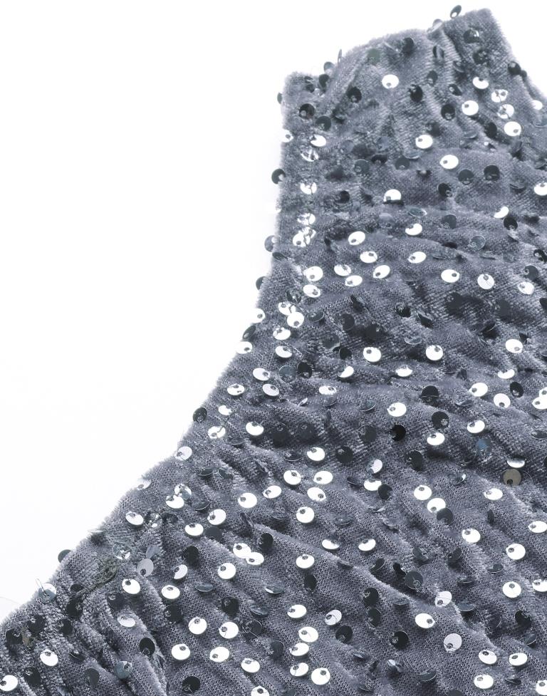 Grey One Shoulder sequin Bodycon | Leemboodi