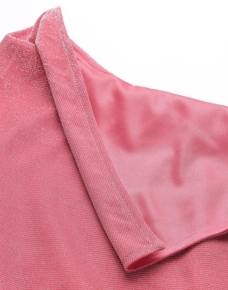 Light Pink Cowl Neck Gliter Bodycon | Leemboodi