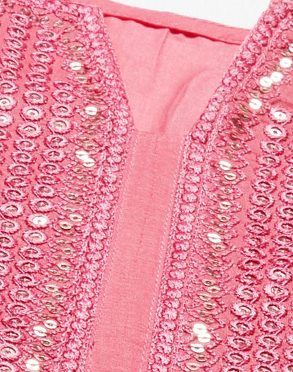 Pink Geathered Tunic Top | Leemboodi
