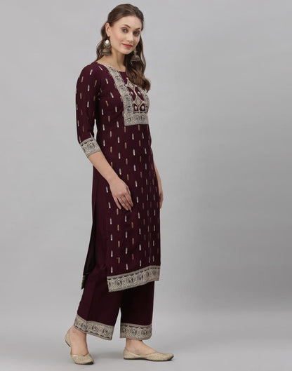 Wine Kurti With Pant Set | Leemboodi