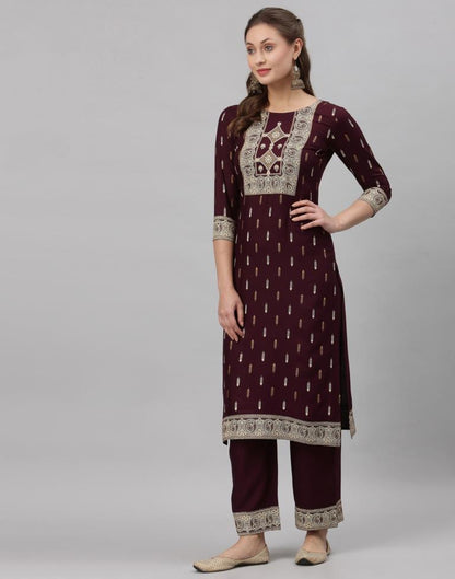 Wine Kurti With Pant Set | Leemboodi