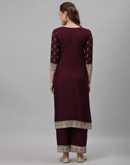 Wine Kurti With Pant Set | Leemboodi