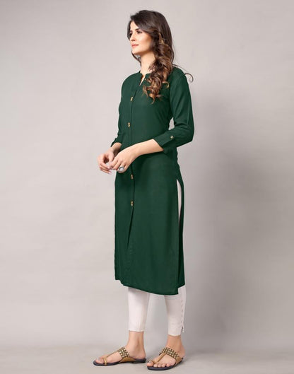 Bottal Green Solid Kurti | Leemboodi