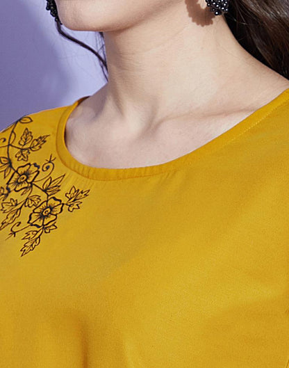 Mustard Fancey Sleeve Top | Leemboodi