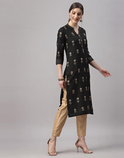 Black Printed Kurti | Leemboodi