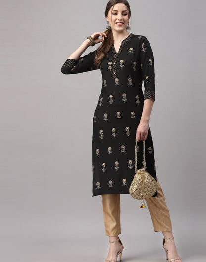 Black Printed Kurti | Leemboodi