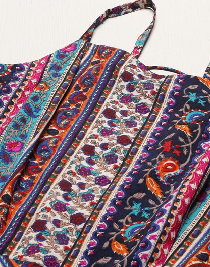 Multicoloured A-line dress | Leemboodi