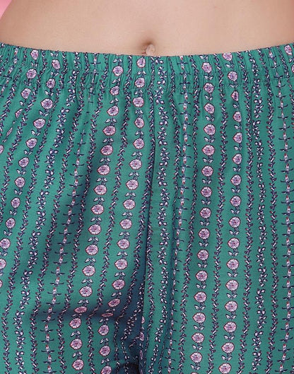 Rama Green Kurti With Pant And Dupatta | Leemboodi