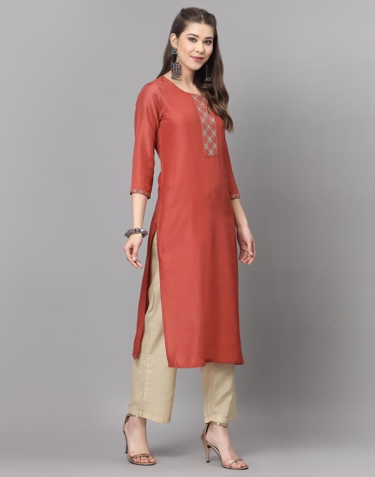 Buy Shamaa Rust Orange Kurta Set by HOUSE OF PINK at Ogaan Online Shopping  Site