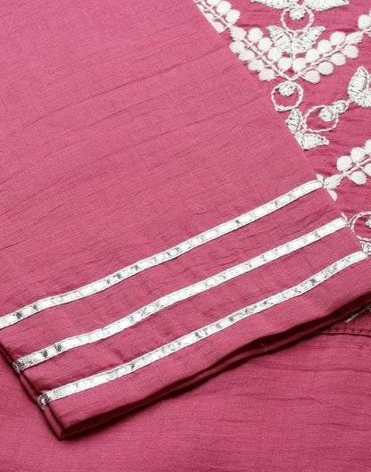 Pastel Pink Embroidered Kurti | Leemboodi