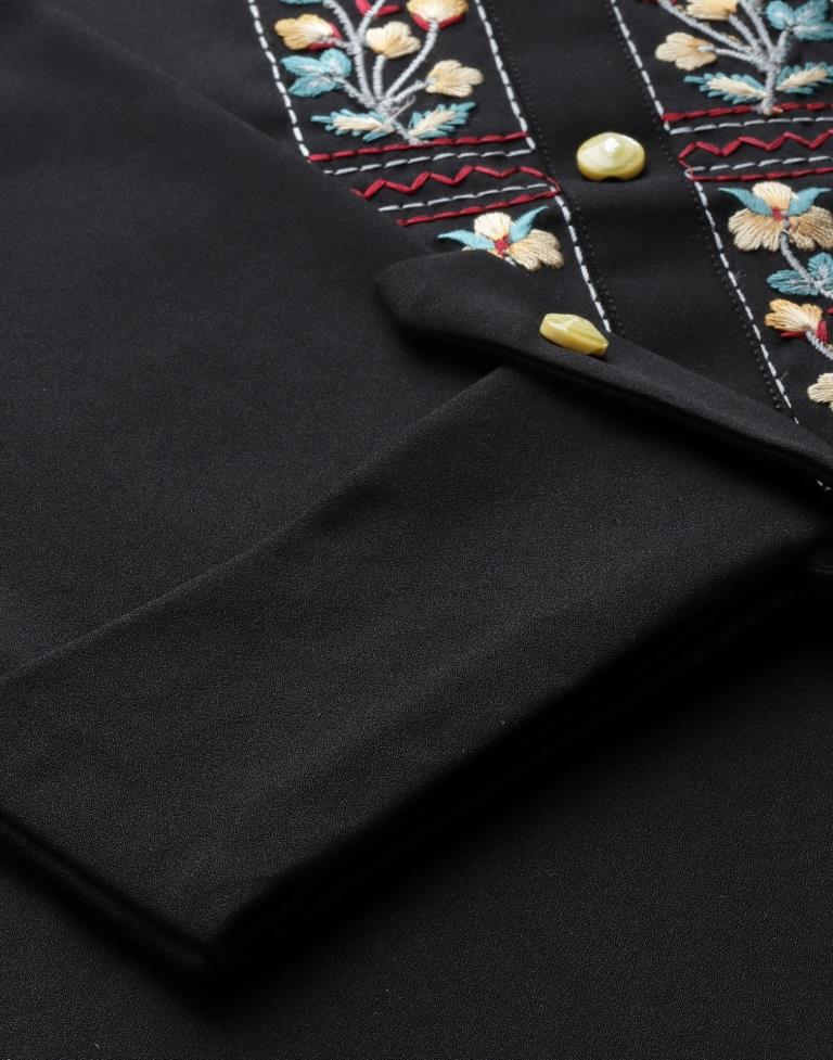 Black Embroidered Kurti | Leemboodi