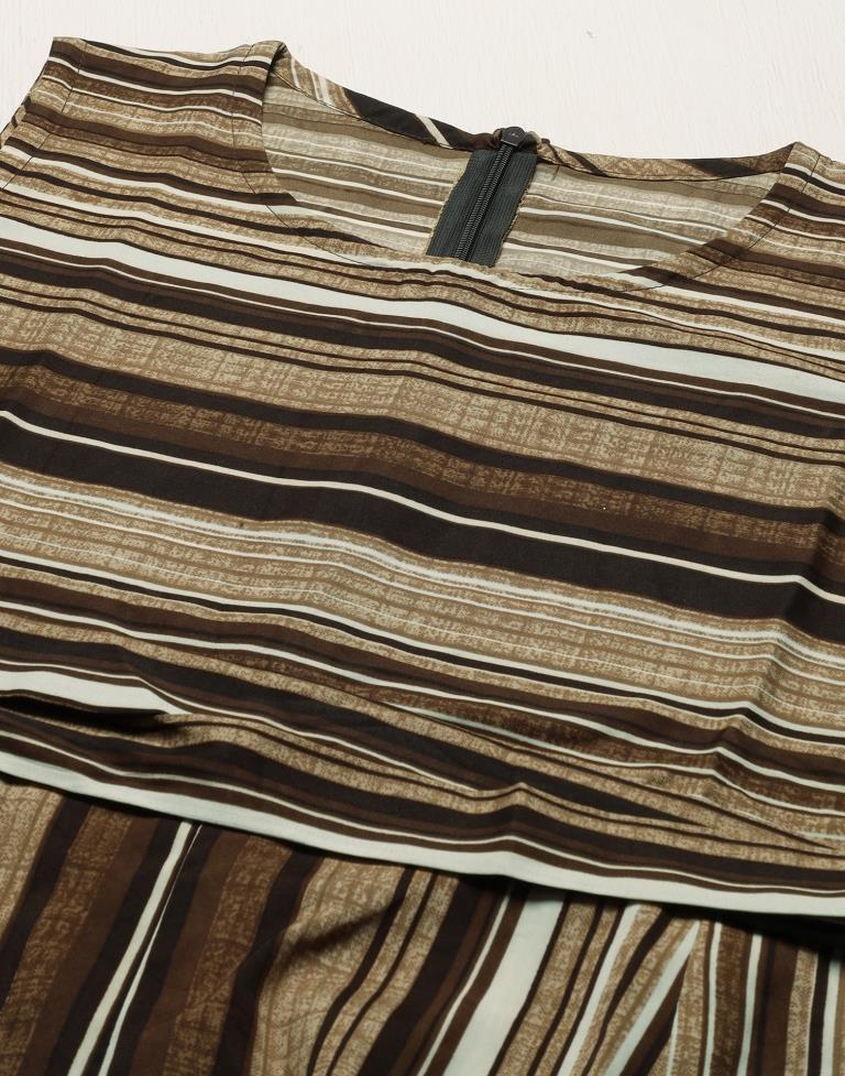 Brown Striped Jumpsuit | Leemboodi