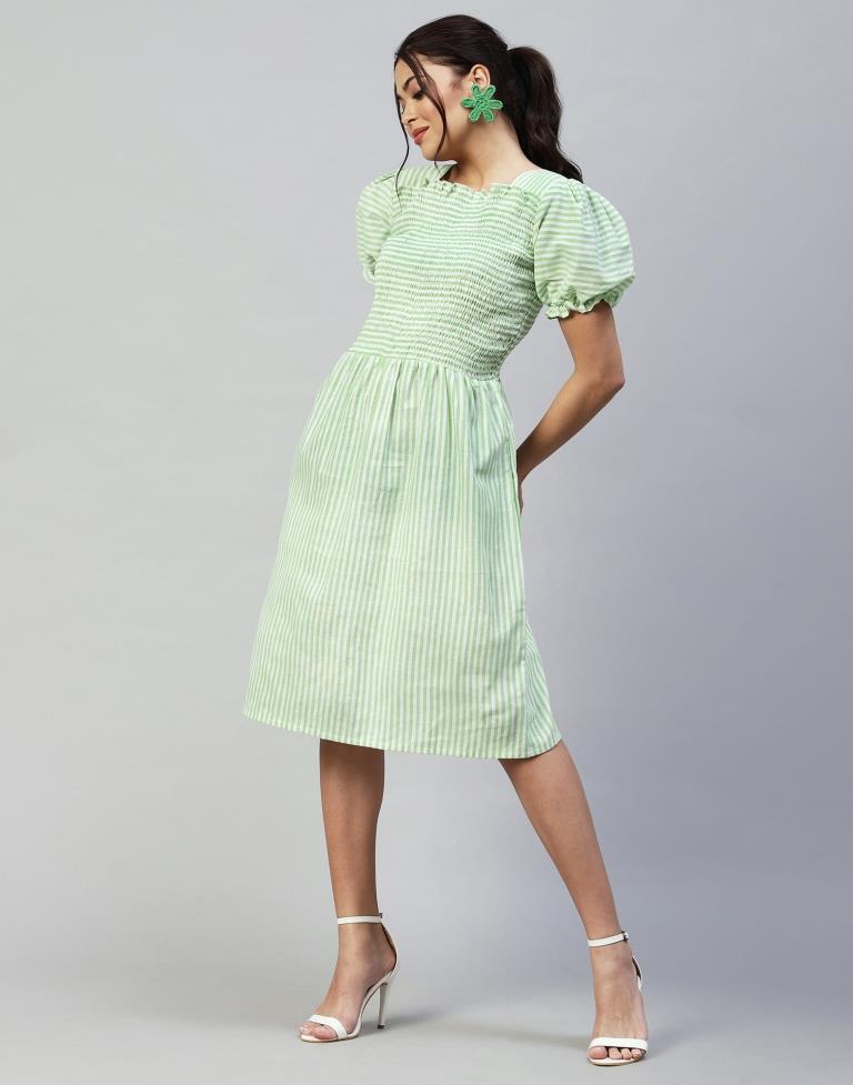 Pista Green Georgete Long Dress