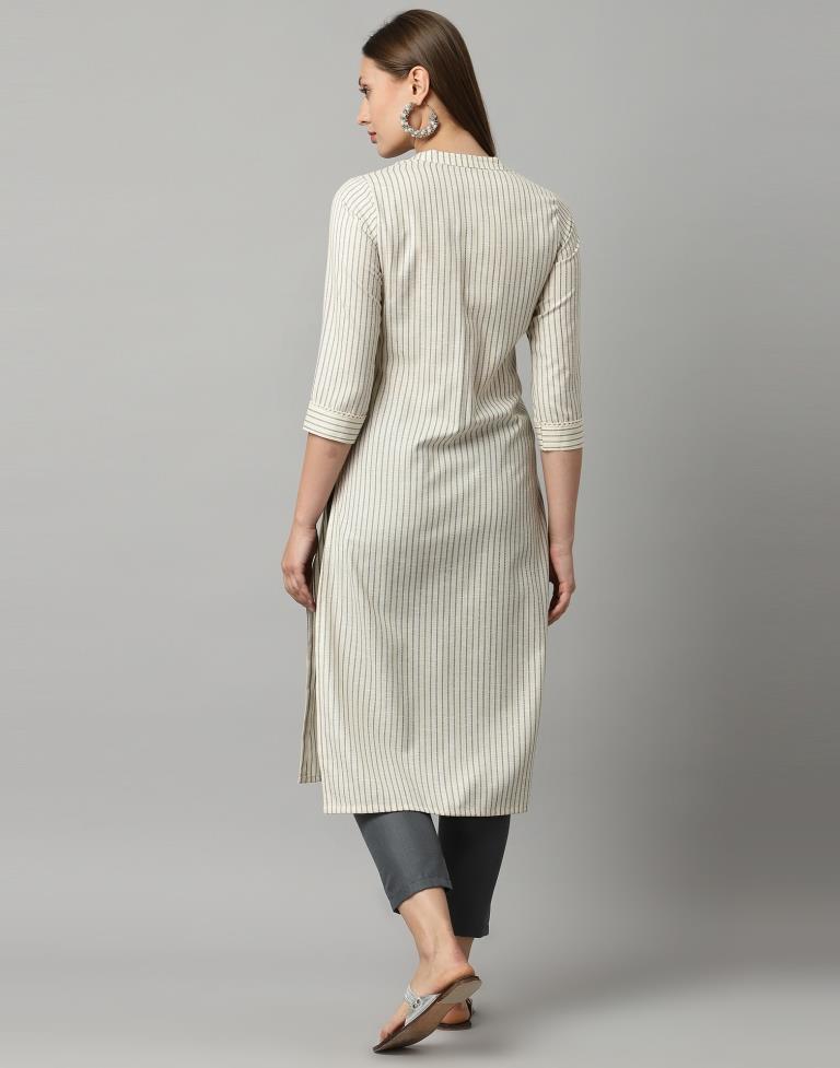 Off White Kurti With Pant | Leemboodi