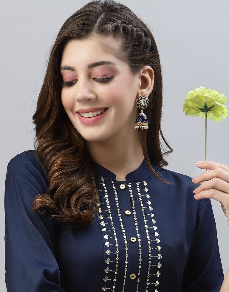 Navy Blue Kurti With Pant | Leemboodi